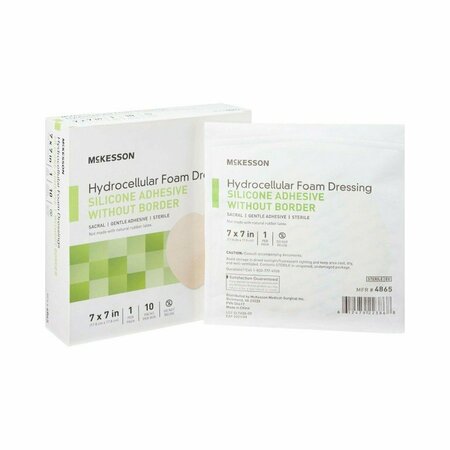 MCKESSON Silicone Gel Adhesive without Border Silicone Foam Dressing, 7x7 Inch Sacral, 10PK 4865